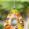 Glitzhome® 6.75" Glass Water Drop Hanging Orange Dots Birdfeeder